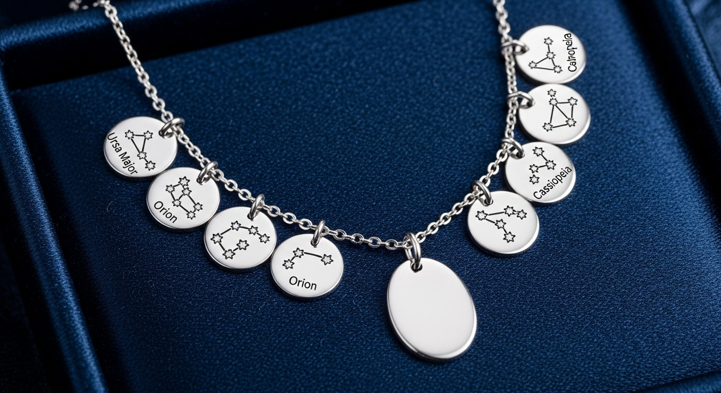 Collier personnalisé avec pendentifs constellation