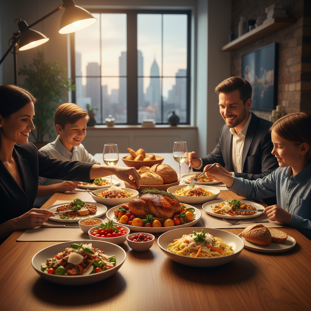 Illustration d'une famille partageant un bijou